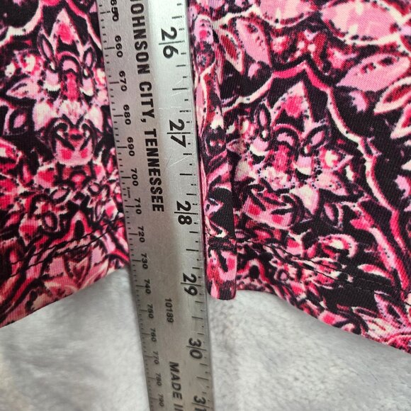 Catherines 3XWP Top Pink Black Geometric Print Short Sleeve Tee bright colorful - Picture 5 of 9